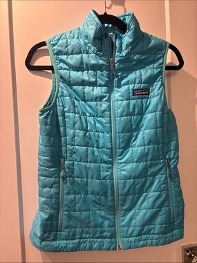 Patagonia Turquoise Quilted Down Vest